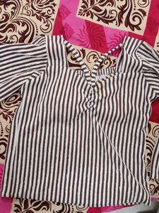 Chic Striped Square Neck Top