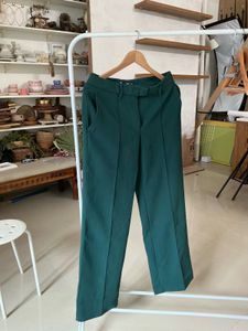 Elegant Forest Green Wide Leg Trousers
