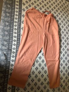 Peach Embroidered Cotton Kurta Set