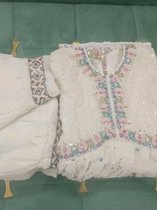 Elegant White Embroidered Kurta Set
