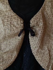 Festive top Black &amp; Gold Embroidered 32-34 fit