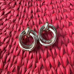 Silver Tone Statement Earrings