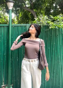Off-Shoulder Long Sleeve Top
