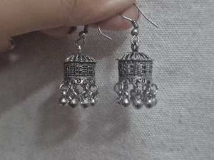 Jhumka Earrings Small Silver
