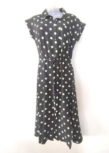 Black Dot Printed Dress (Women's)