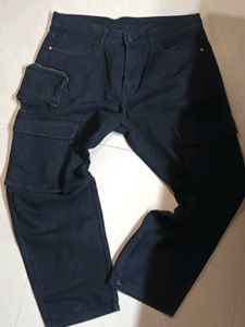snitch Black Cargo Jeans