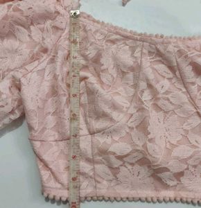 Pink Lace Crop Top