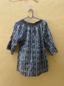 Blue Floral Tunic Top