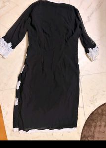 Black &amp; White Embroidered Kurta Set