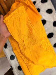 Vibrant Yellow Embroidered Kurta