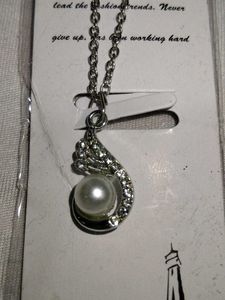 Elegant Stainless Steel Pearl Necklace