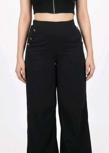 Chic Black Wide-Leg Sailor Pants