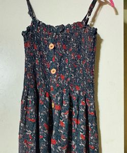 Boho Floral Smocked Maxi Dress