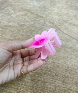 Cute Pink Flower &amp; Bow Hair Clips