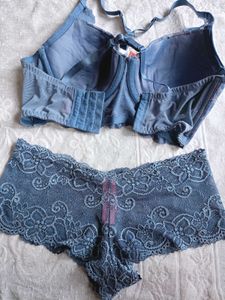 Blue Hunkemoler Lace Lingerie Set