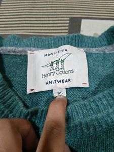 Cozy Teal Fair Isle Knit Sweater