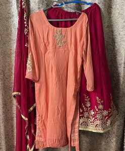 Elegant Peach &amp; Magenta Sharara Suit