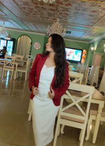 Chic White Ruched Slip Dress