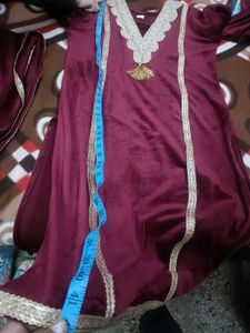 Party Wear Velvet Suit With Pant &amp; Dupatta In