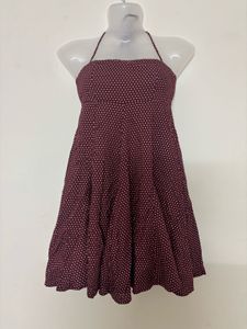 Polka Dot Halter Neck Dress