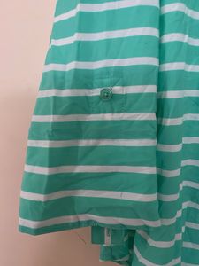 Chic Striped Button-Up Tunic Top