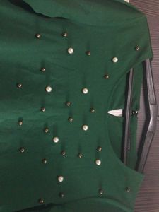 Green Embellished Tunic Top