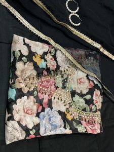UNSTITCHED BLACK PAKISTANI SUIT