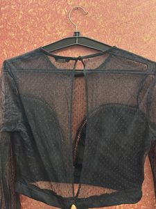 Sheer Black Long Sleeve Top