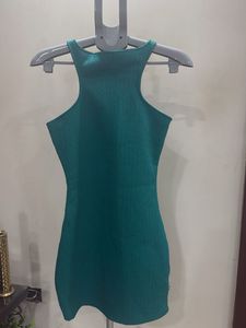 Teal Textured Bodycon Dress