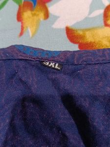 Printed Navy Blue Kurta