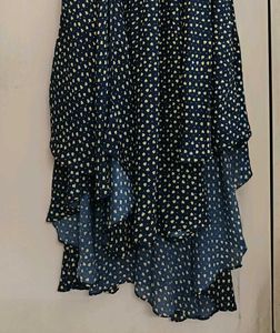 Chic Polka Dot High-Low Dress