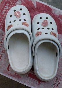 Cute White Clogs with Charms