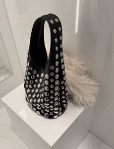 Chic Black Studded Shoulder Bag
