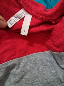 Red &amp; Grey Color Block Tee