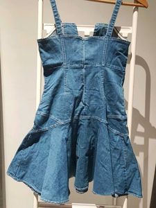 XS - Denim Dress with Zipper Detail