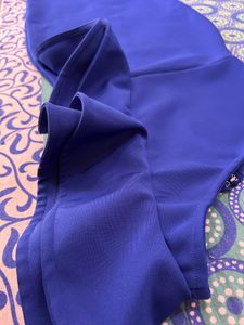 Off-shoulder Navy Blue Dress