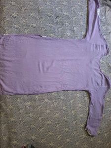 Beautiful Lavender Kurti with White Embroidery