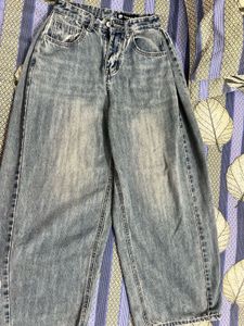 Vintage Wash Wide Leg Jeans