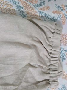 Beige Wide Leg Linen Pants