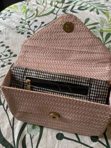 Chic Pink Textured Sling Bag