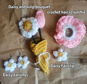 Handmade Crochet Flower Accessories Set