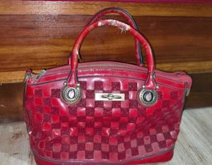 Red Checkered aesthetic handbag