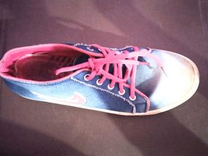 Blue &amp; Pink Denim Sneakers