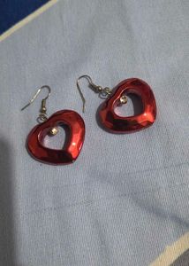 Sparkling Red Heart Earrings