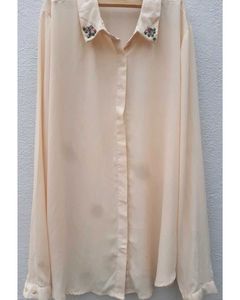 Beige/Nude Sheer Blouse-shirt