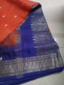 Beautiful Orange &amp; Blue Saree
