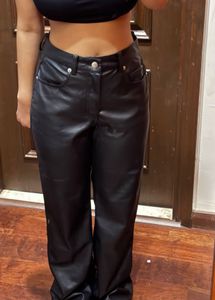 Brand New (H&amp;M)Black Leather Flared Pant