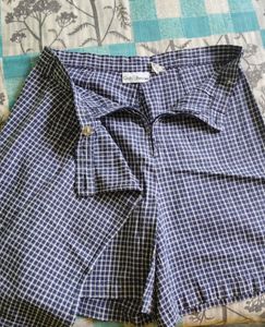 Blue Checkered Mini Skirt