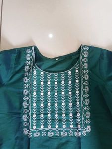 Elegant Embroidered Teal Kurta
