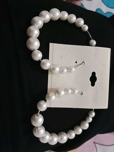Elegant Faux Pearl Hoop Earrings